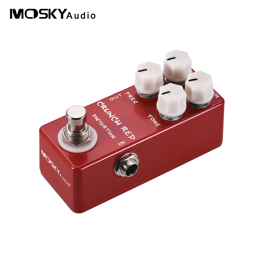 MOSKYAudio CRUNCH RED Distortion Guitar Effect Pedal Full Metal Shell True Bypass