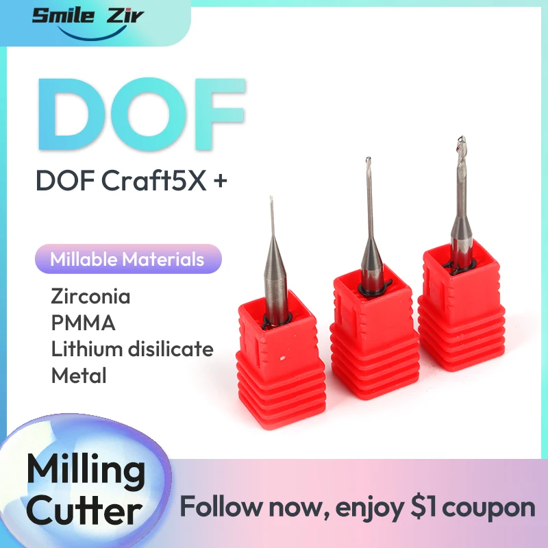 

Стоматологическая лаборатория DOF Craft5X, фрезерный станок для циркония, фрезерный станок из ПММА, фрезерный станок DOF TI Bar, дисиликат лития, стекло, керамический фрезерный инструмент