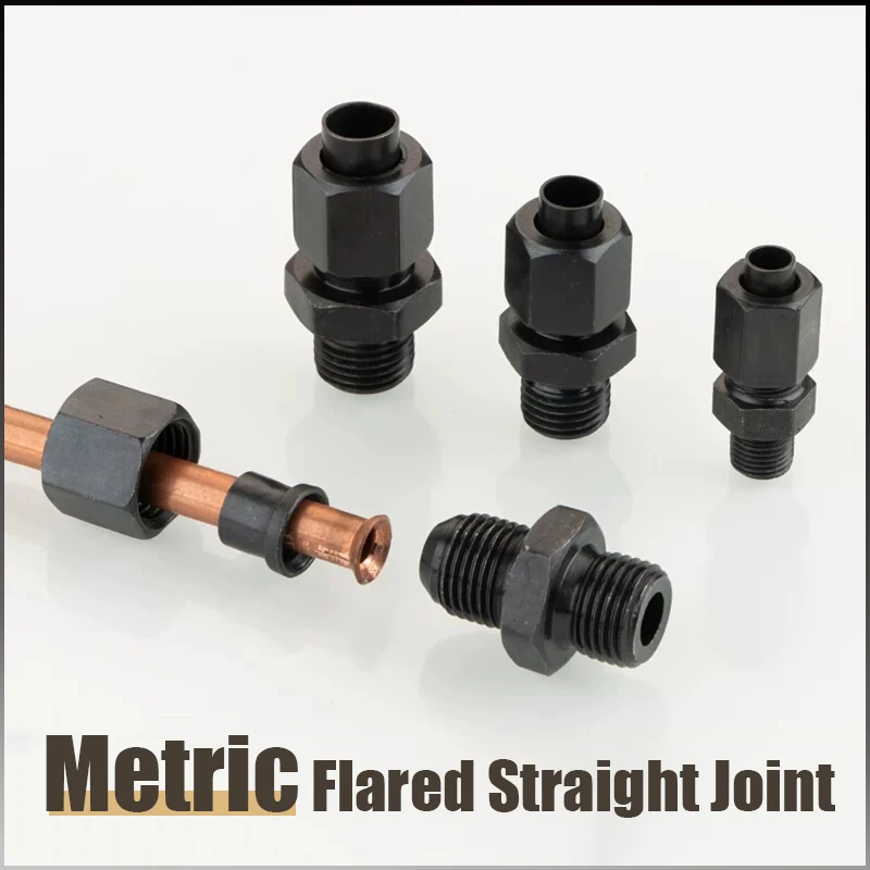 High-pressure Metric Male thread M10~36 Hydraulic Flaring Straight-through 6/8/10/12/14/18/20/22/25mm Connection Fittings