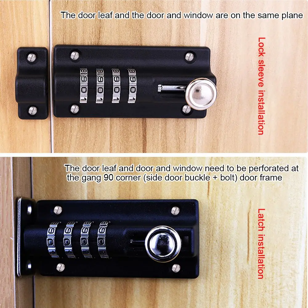 Durable No Punching Security Window Key Locks 4 Digit Padlock Lock Package Cabinet Locker Password Lock Number Locks