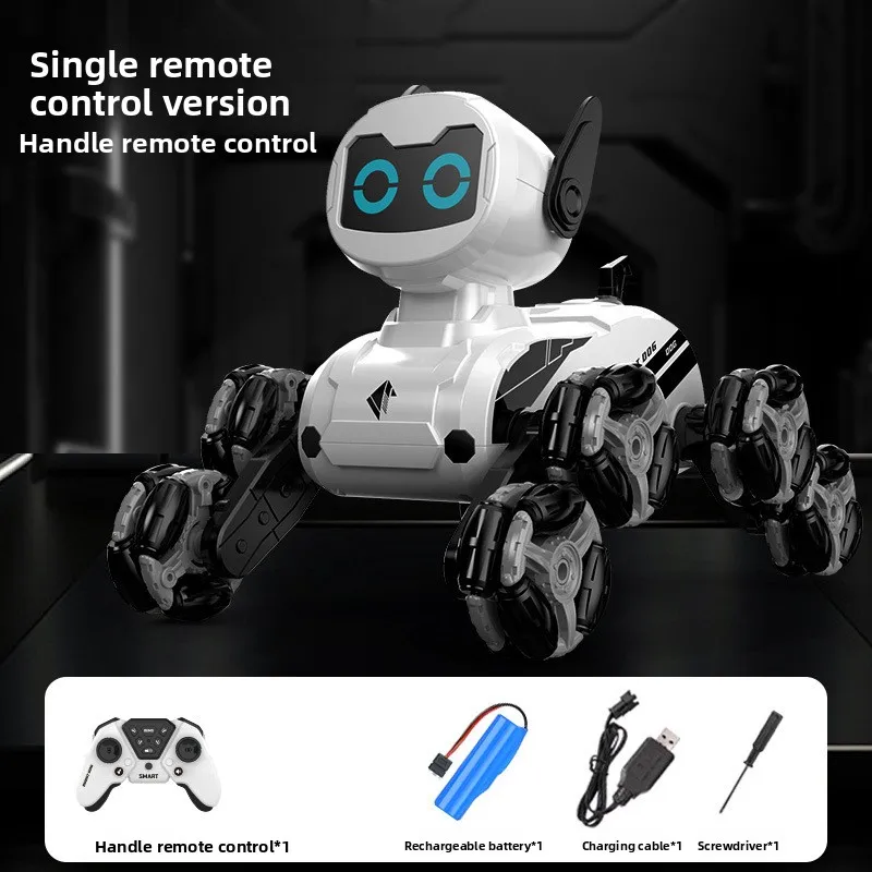 Robothonden met 8 wielen (op afstand bedienbaar) + elektrisch stuntspeelgoed met 4WD - Unisex kinderspeelspeelgoed, coole machines voor jongens en meisjes