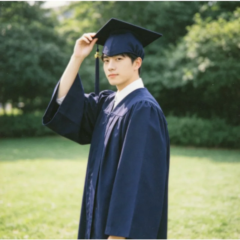 2026 New Bachelor Graduation Regalia Set Cap Gown & Academic Hood European American Style for College Commencement