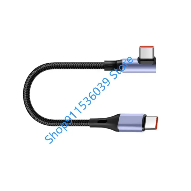90 Degree Short Cable USB Type C To Type C 6A Fast Charge Cable 15/30cm For Huawei Xiaomi Samsung For Power Bank USB C Cable