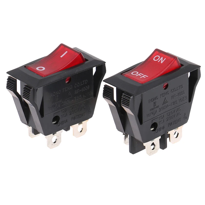 4Plug Power Rocker Switch RF-1009 16A Control Switch With Led Light For Rongfeng ON/OFF/I/O Switch