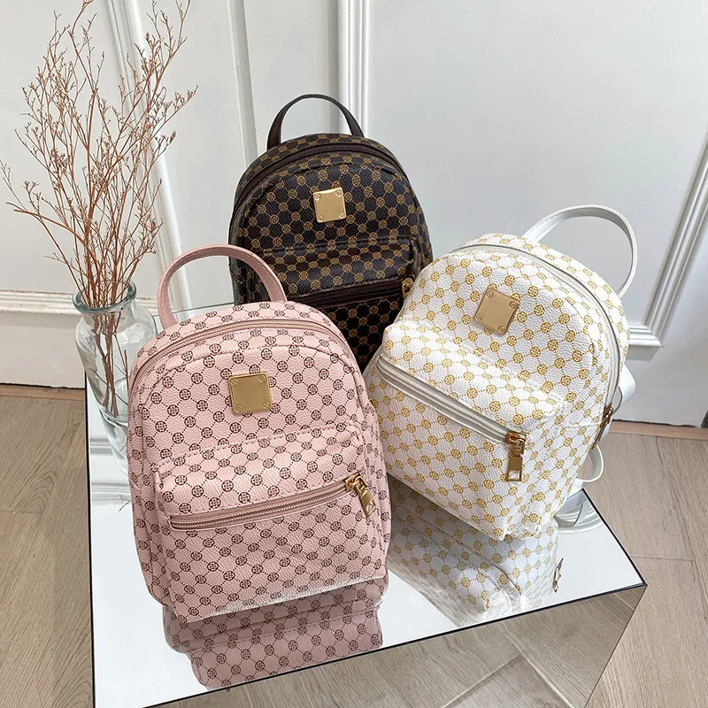 Women's Vintage Print Mini Backpack Casual Convertible Backpack With Top Handle For Daily Use Travel