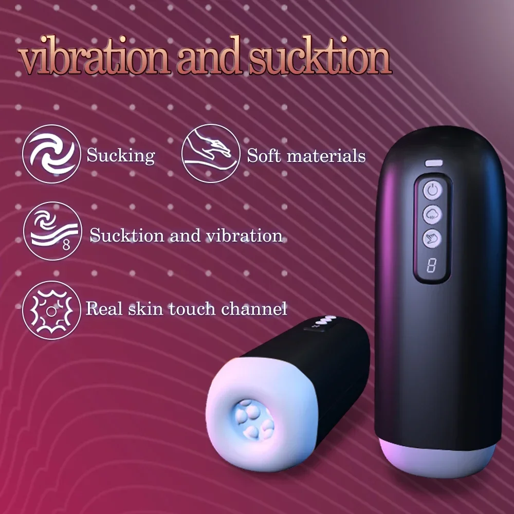 Automatic Masturbator for Men Blowjob Sucking Sex Machine Real Vagina Pocket Pussy Penis Oral Masturbator Vibration Men Sex Toy