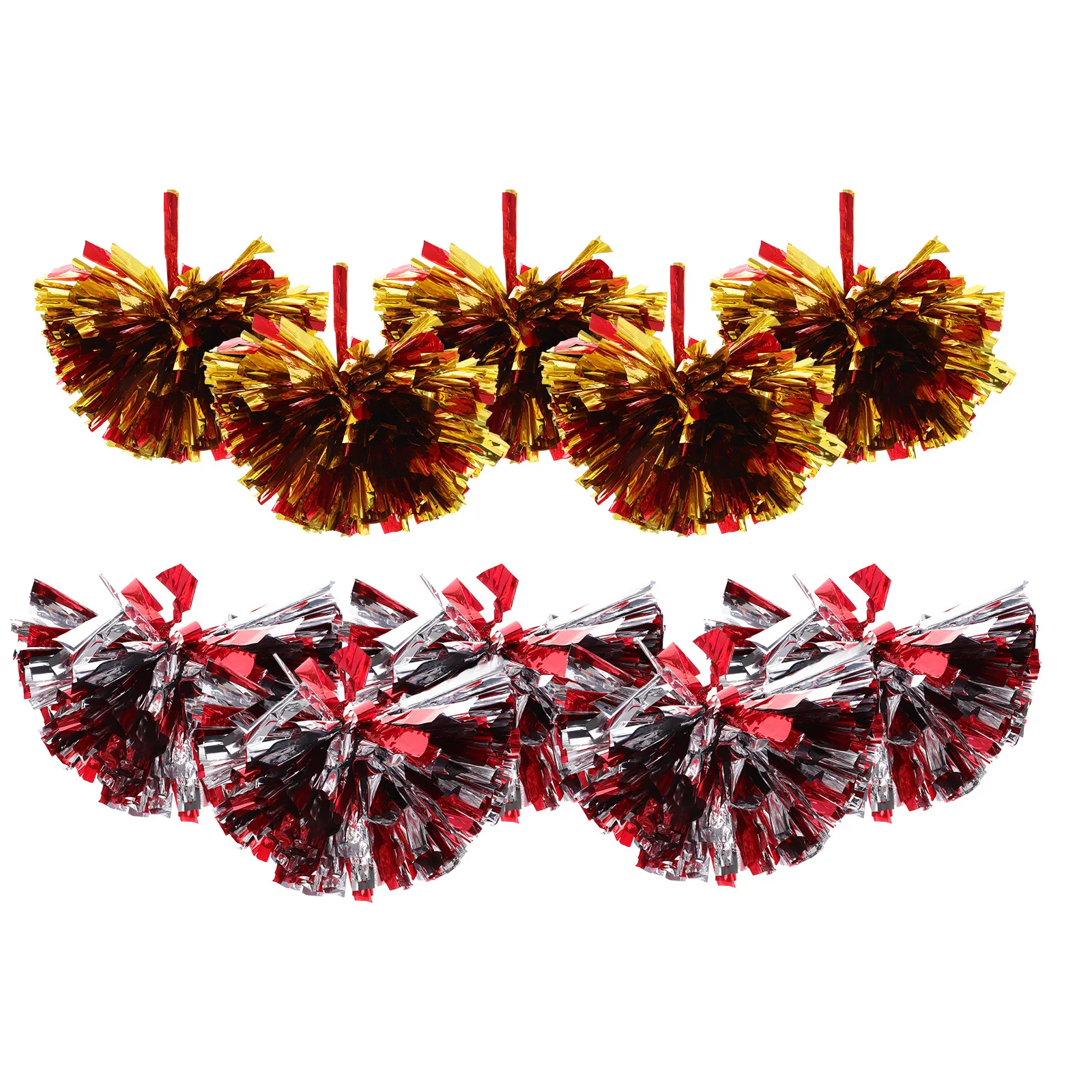 

10pcs Metallic Cheer Pom Poms Cheerleading Balls Reusable Vibrant Pom Poms For Dance Sports Cheerleader Props Lightweight