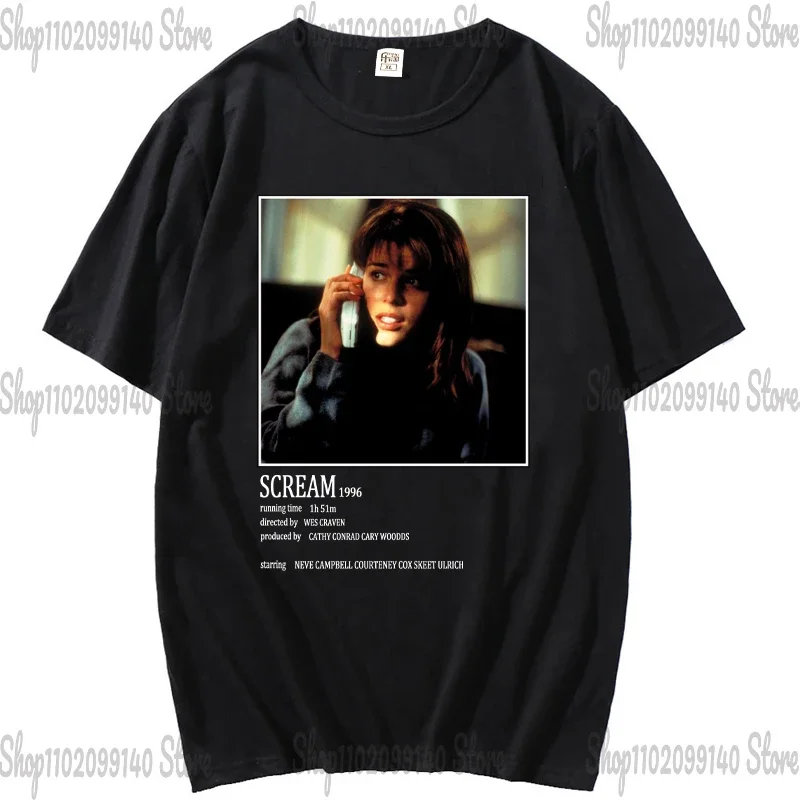 NEW Scream Movie  T Shirt Men Women's  Humorous T-Shirts Crew Neck Halloween Horror Tee Shirt Clothing Gift