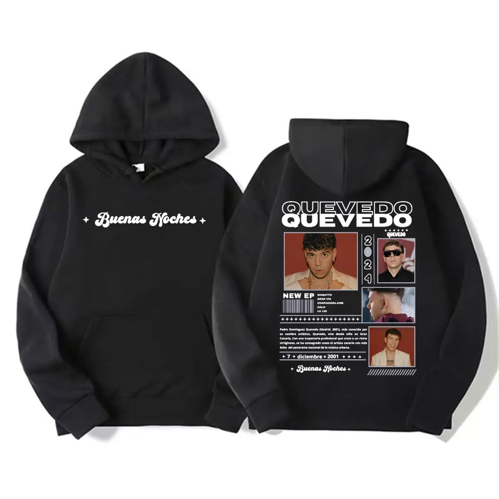 

Рэпер QUEVEDO Buenas Noches Tour Album толстовки для мужчин и женщин винтажный модный свитшот в стиле хип-хоп повседневные флисовые пуловеры с длинными рукавами