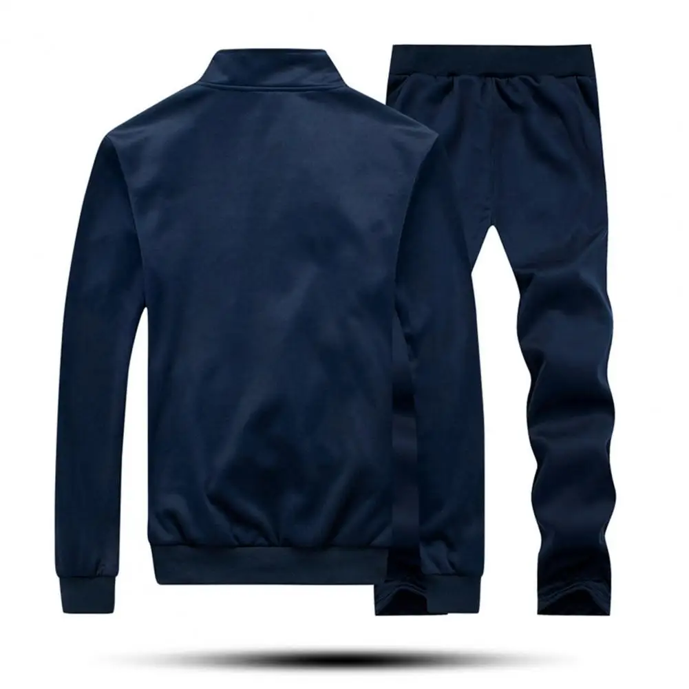 Conjunto de chaqueta y pantalones para hombre, chaqueta Baomber bordada, conjunto con cuello levantado, puño acanalado, chaqueta de béisbol, pantalones con cordón, conjunto de ropa deportiva