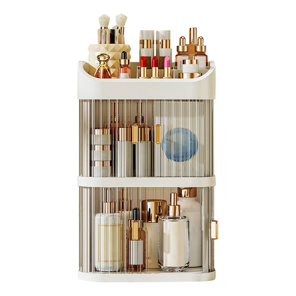 

3-Layer Makeup Storage Organizer Makeup Organizer Box Bathroom Beauty Standing Organizer for Bathroom Countertop Vanity