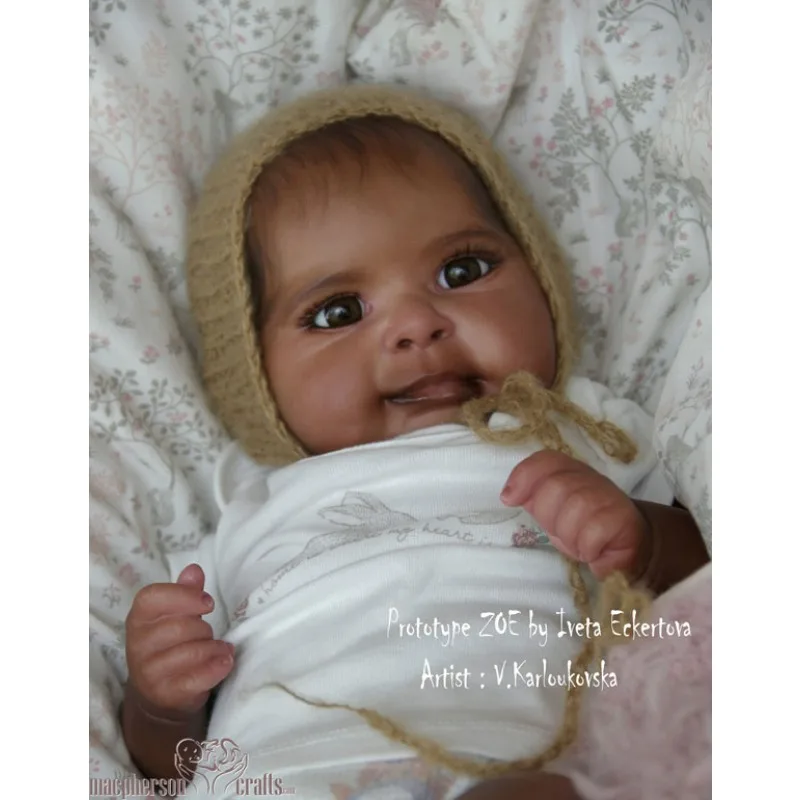 NPK Blank Kit Reborn Zoe 19''  Unpaited DIY Doll Parts Fresh Color with Cloth Body Random Eyes Blank Unfinished Doll Kit