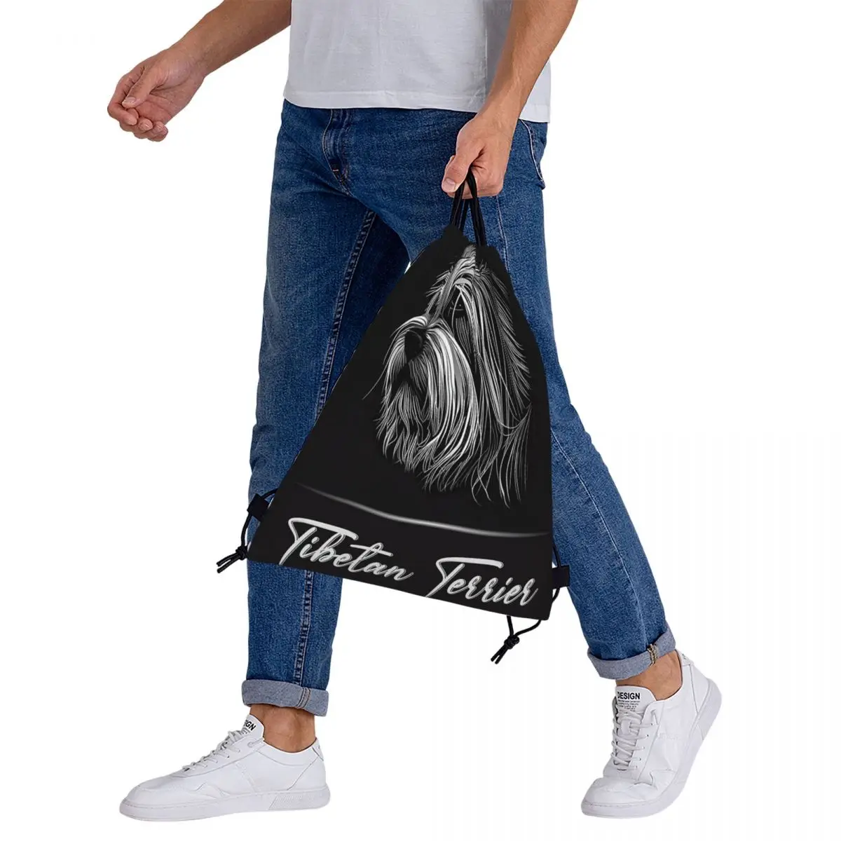 AdtostiInfan Terrier-Sac à dos portable de proximité, sacs à ficelle de proximité, sac de rangement de poche, sacs à livres pour étudiants en voyage