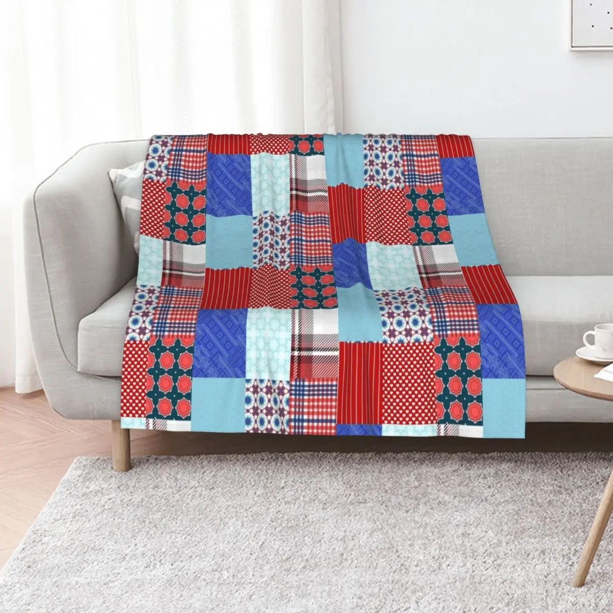 Patriotic Patchwork of Fabric Throw Blanket Soft Big Giant Sofa Decorative Throw manga Blankets
