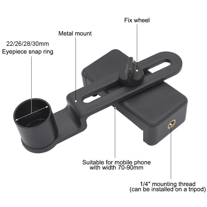 Mounting Diameter 22mm Mobile Phone Clip Portable MINI Monocular Telescope Cell Phone Holder Mount Adapter