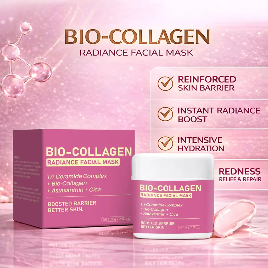 

Bio-Collagen Radiance Facial Mask - Transformative Liquid Sheet Mask for Glass Skin - Instant Radiance,Improves Elasticity, 50ml