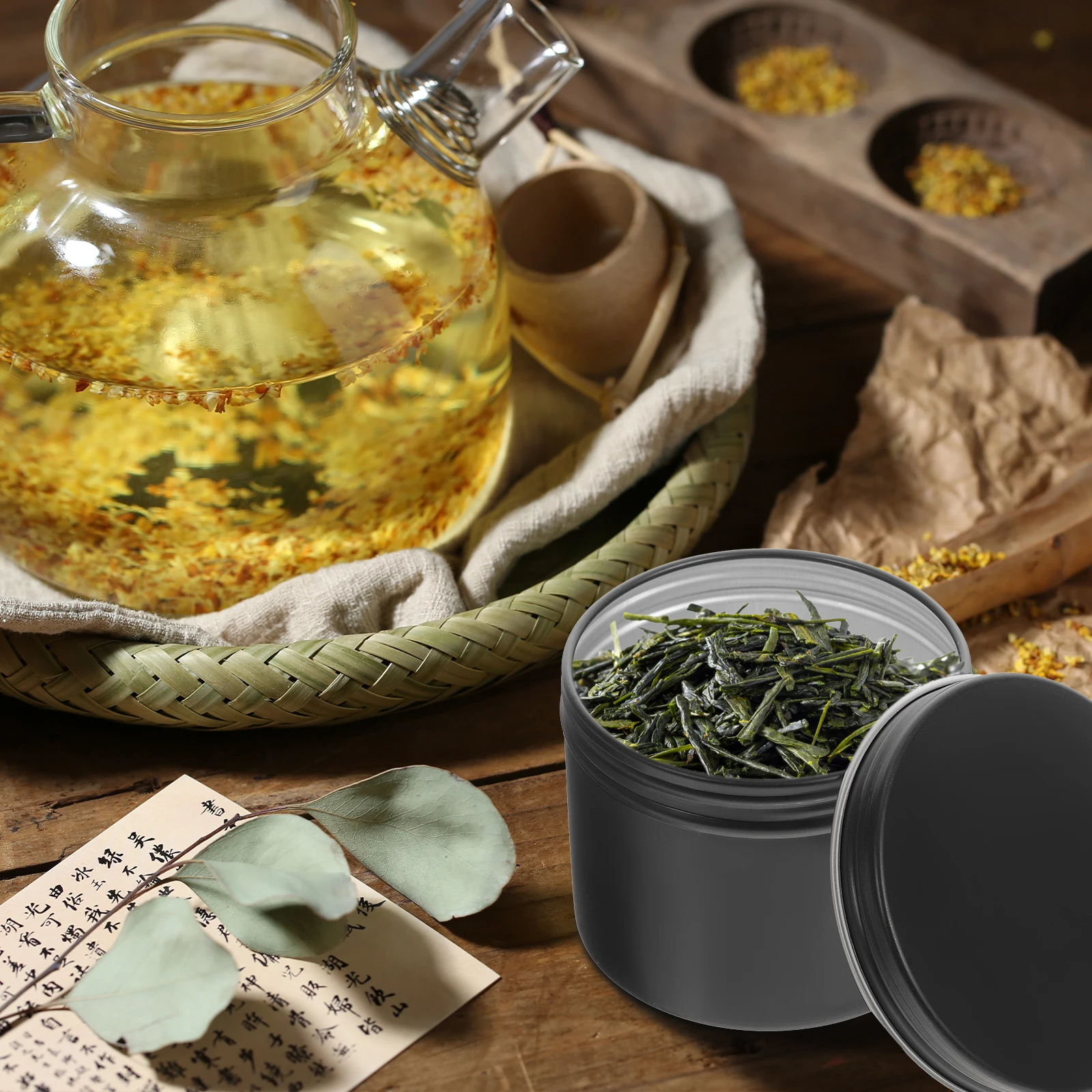 

4Pcs Aluminum Storage Jars Round Refillable Container for DIY Candles Tea Ointment Jewelry Travel Gift Packaging Empty Metal Box