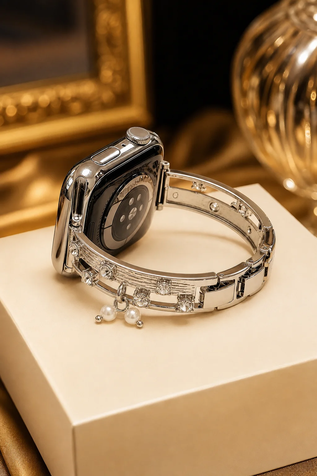 Light luxury fashion metal watch strap compatible with iWatch strap 38mm 40mm 41mm 42mm 44mm 45mm 49mm handmade watch strap