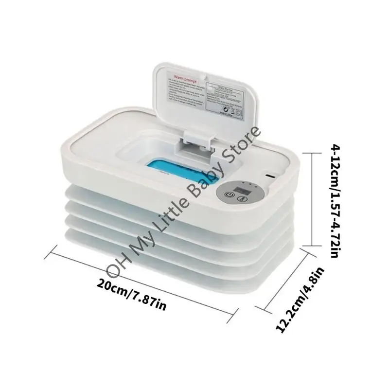 M76C Draagbaar verwarmingssysteem voor babydoekjes Verstelbare temperatuurregeling Plastic reisklaar ontwerp Natte doekjes