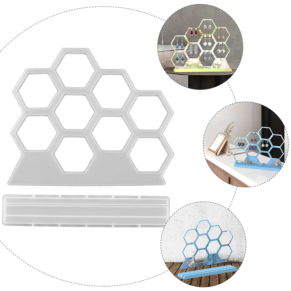 1Set Manual Mold Hexagon Earring Holder Durable Tear Resistant Easy to Clean and Store for DIY Enthusiasts Earring Rack Mold