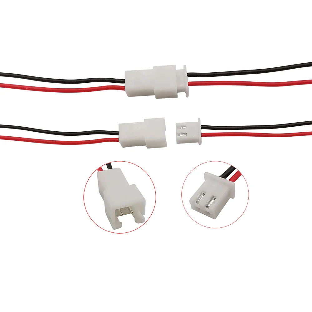 JST XH 2.54mm Pitch 2 Pin Plug Connector XH2.54 Male Female Docking Terminals Wire Cable Connectors Electronic Wires 20CM 26AWG