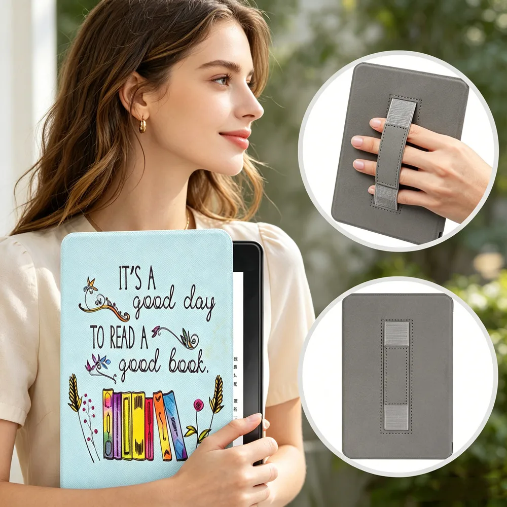 HandStrap Cute Case for All-new Kindle Basic 11th Generation 6 inch 2024 RS23CV 2022 C2V2L3 Smart Case E-book Funda Sleep Cover