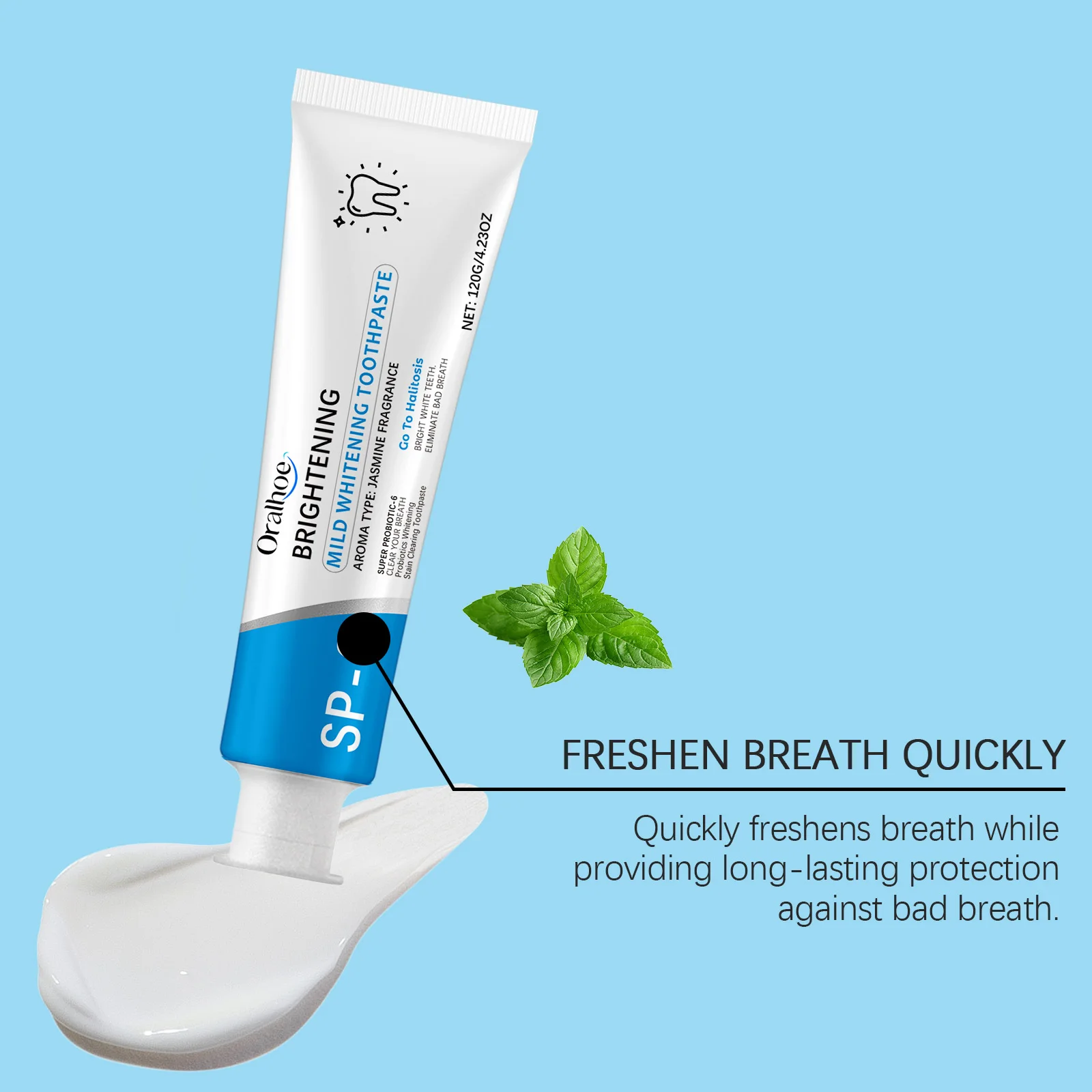 معجون أسنان للتنظيف اللطيف - تقليل البقع الطازجة بالنعناع، وتغذية الأسنان والتحكم في الرائحة لابتسامة واثقة