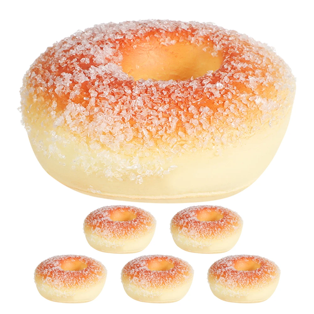 

6 Pcs Simulated Doughnut Models Ornaments Artificial Donuts From Pu Donut Cake Dessert Display Model Photo Props