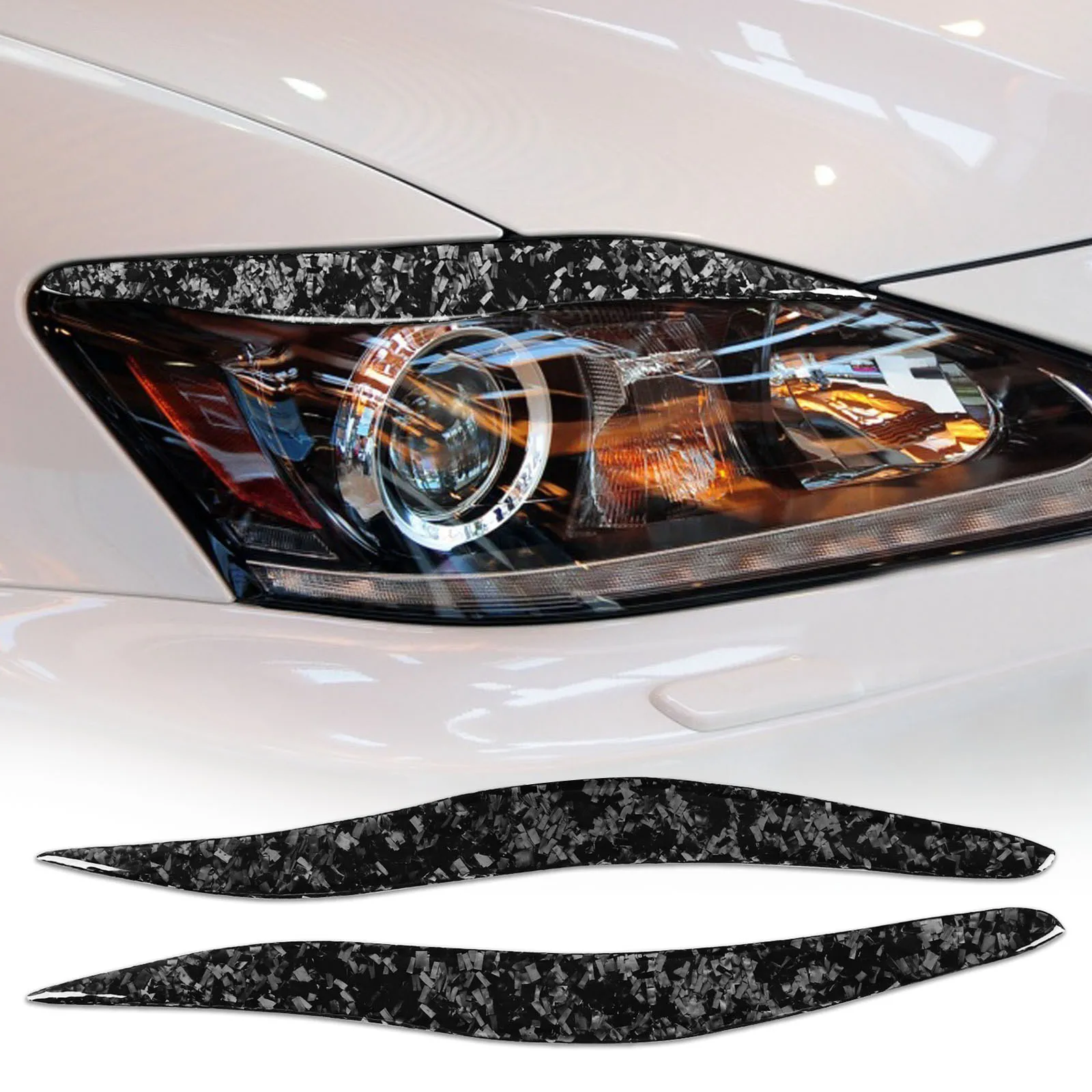 Picture 3: Forged Carbon Headlight Eyelid Cover Eyebrow Trim For Lexus IS250 IS300 2006-2012