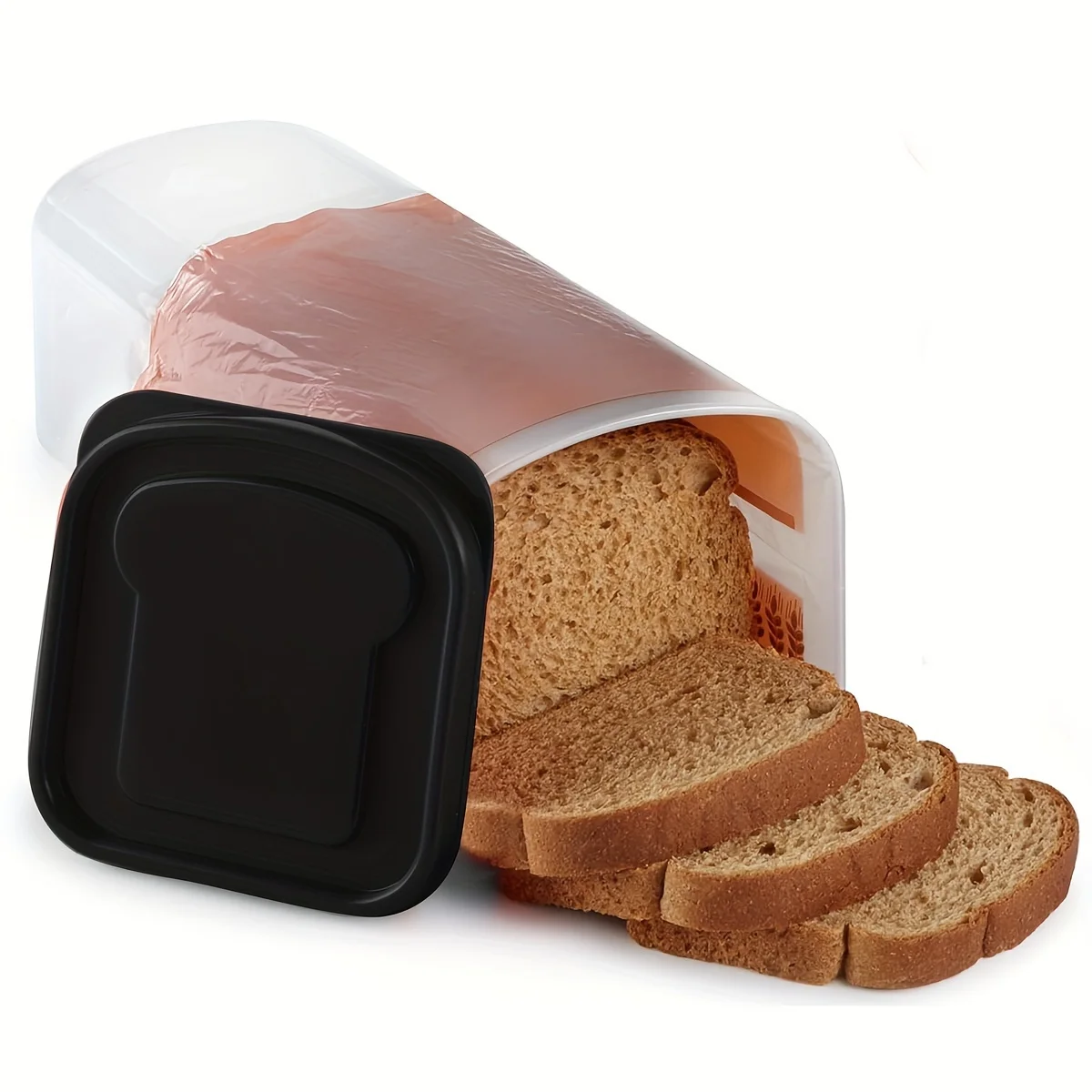 

1Pc Reusable Bread Box With Flip-Top Lid - Square Plastic Toast Dispenser For Kitchen Organization Bread Box For Kitchen Counte