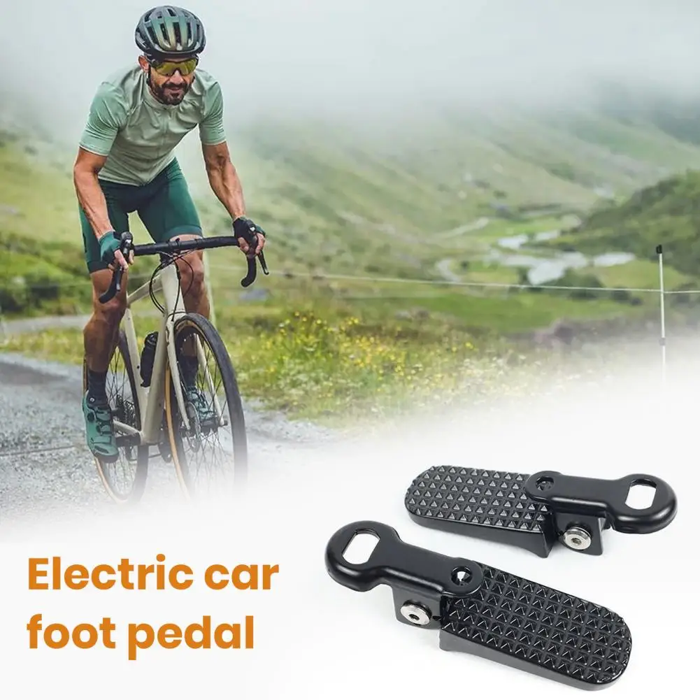 Quick Release Foot Plates Non-slip Pedals Premium Aluminum Alloy Folding Bike Pegs for E-bike Non-slip Footrests with Quick