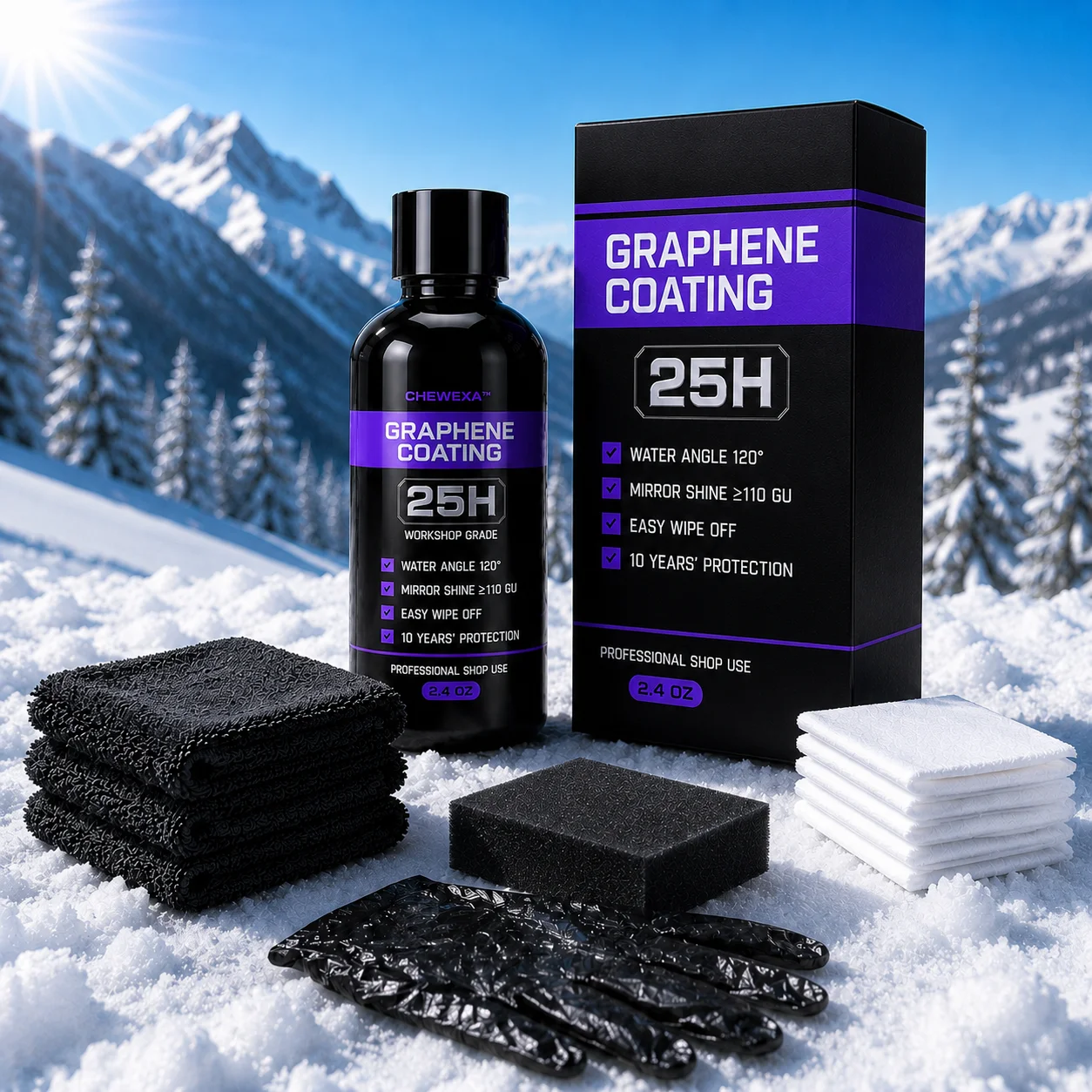 Graphene Ceramic Coating 25H with Self Healing and UV Track Technology Car Detailing Professionals 10+ Years of Protection