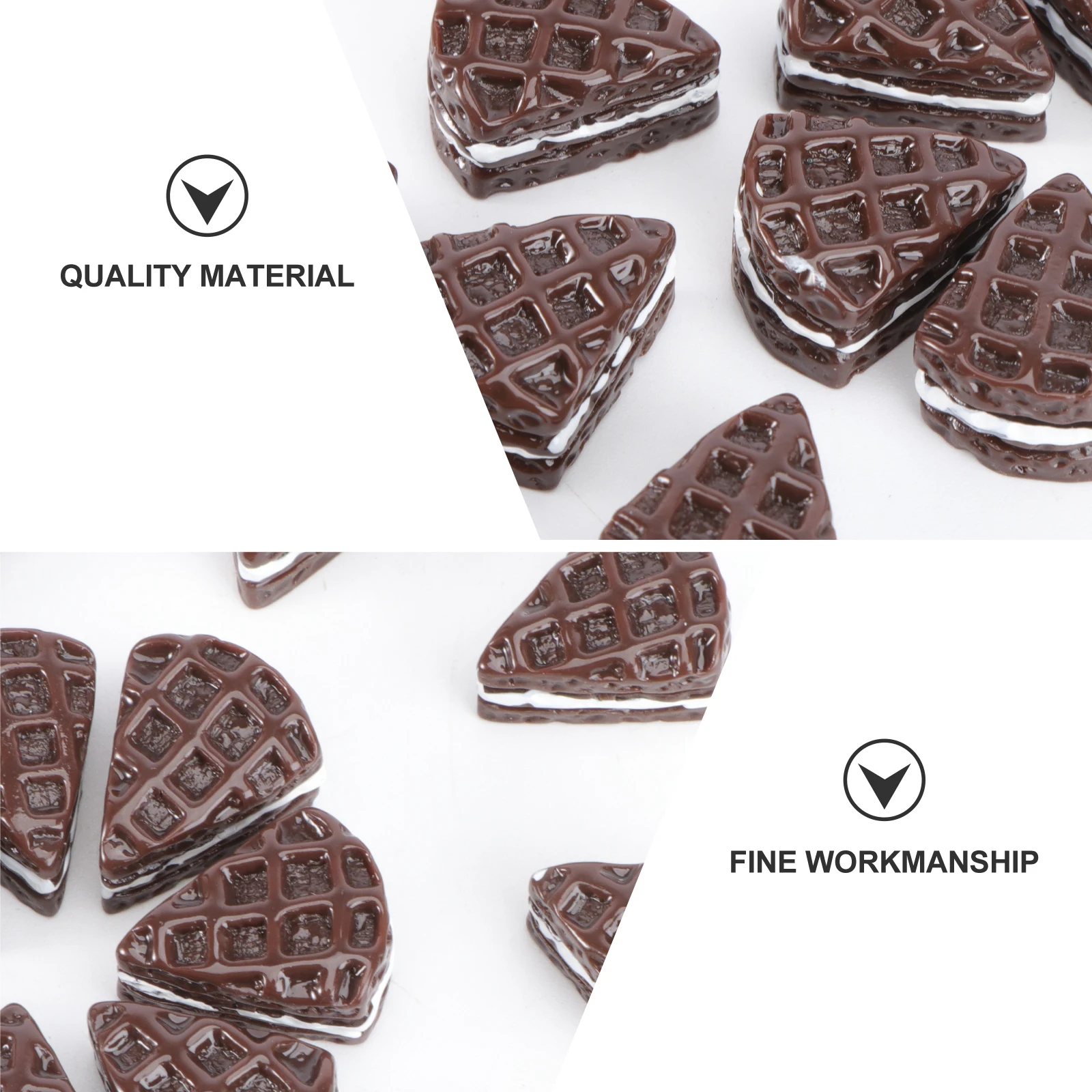 

20 Pcs Chocolate Wafer Biscuit Toy Resin Adornment Artificial Foods Diy Accessory Decor DIY Accessory Home Party