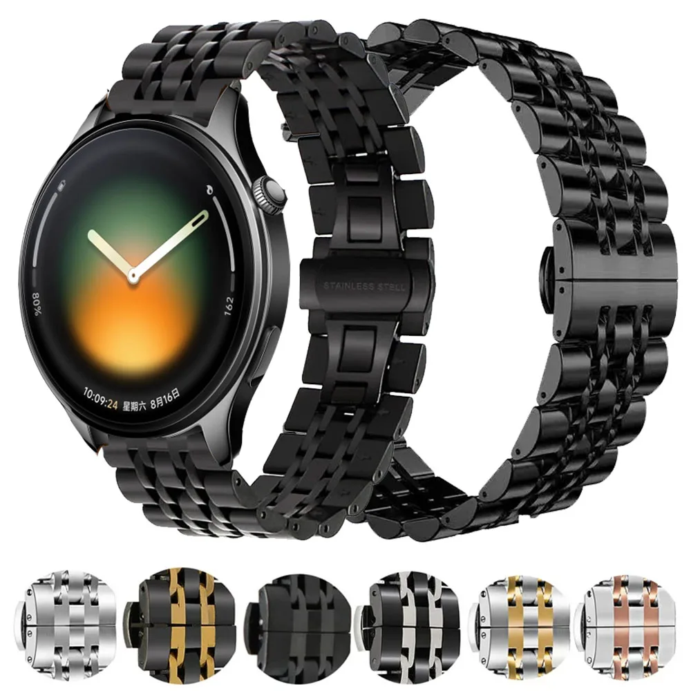 22mm Band For Xiaomi Watch 5/S5/S4/S3/S2/S1 Pro/Active Stainless Steel Men Strap For Xiaomi Watch 2/2Pro/Color/Color 2