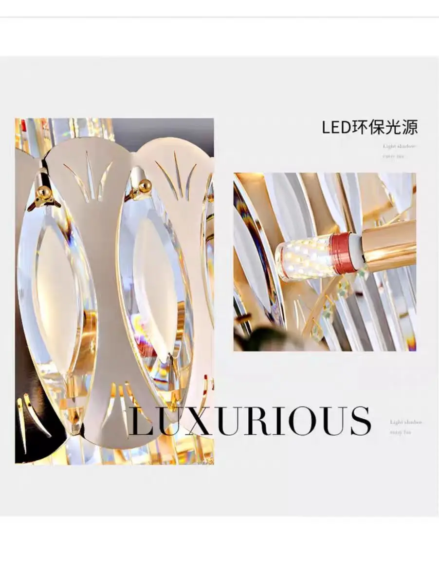 

Light Luxury Crystal Chandelier, Rotating Staircase, Villa Living Room Light, Duplex Building, Luxury Middle Floor Chandelier