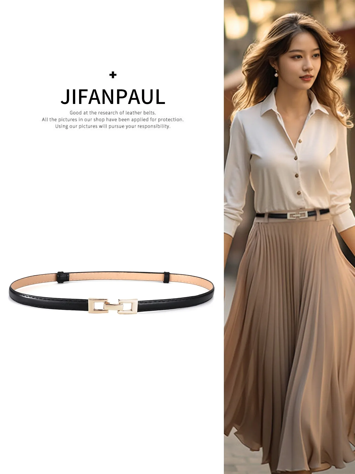 Fashionable Decorative Belt Women's Dress Suit Sweater Belt PU Material Waist Cinching Tool JIFANPAUL Brand JF-ZB-0801-6