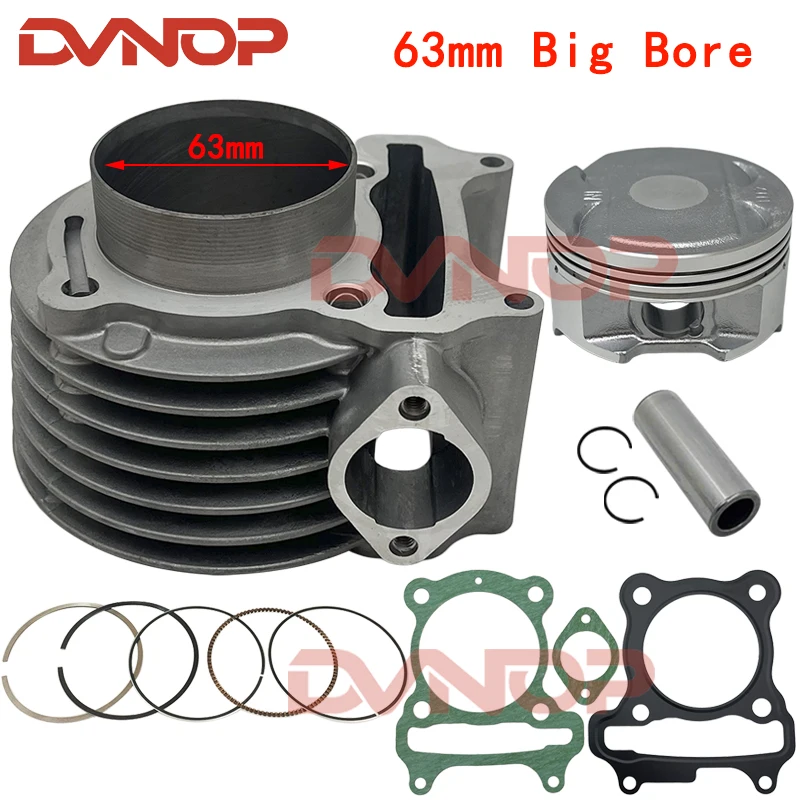 63mm Big Bore Cylinder Piston Kit for Kymco 4V Kcc Acc 150 Racing 150cc Dynamic Li G150 G5 Like150 People 150 12100-LEB1-90B