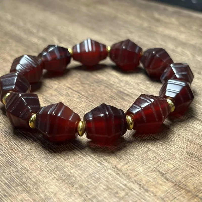 

Tibetan Style Old Agate Bracelet Natural Buddha With Beads