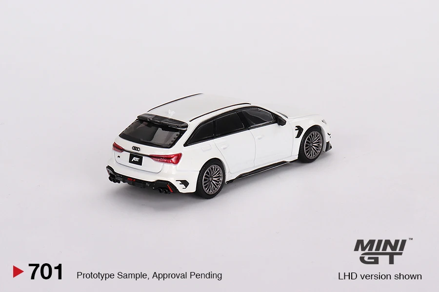 MINIGT 1:64 Audi ABT RS6-R Glacier White Metallic MGT00701-CH Car Alloy Toys Motor Vehicle Diecast Metal Model for Children