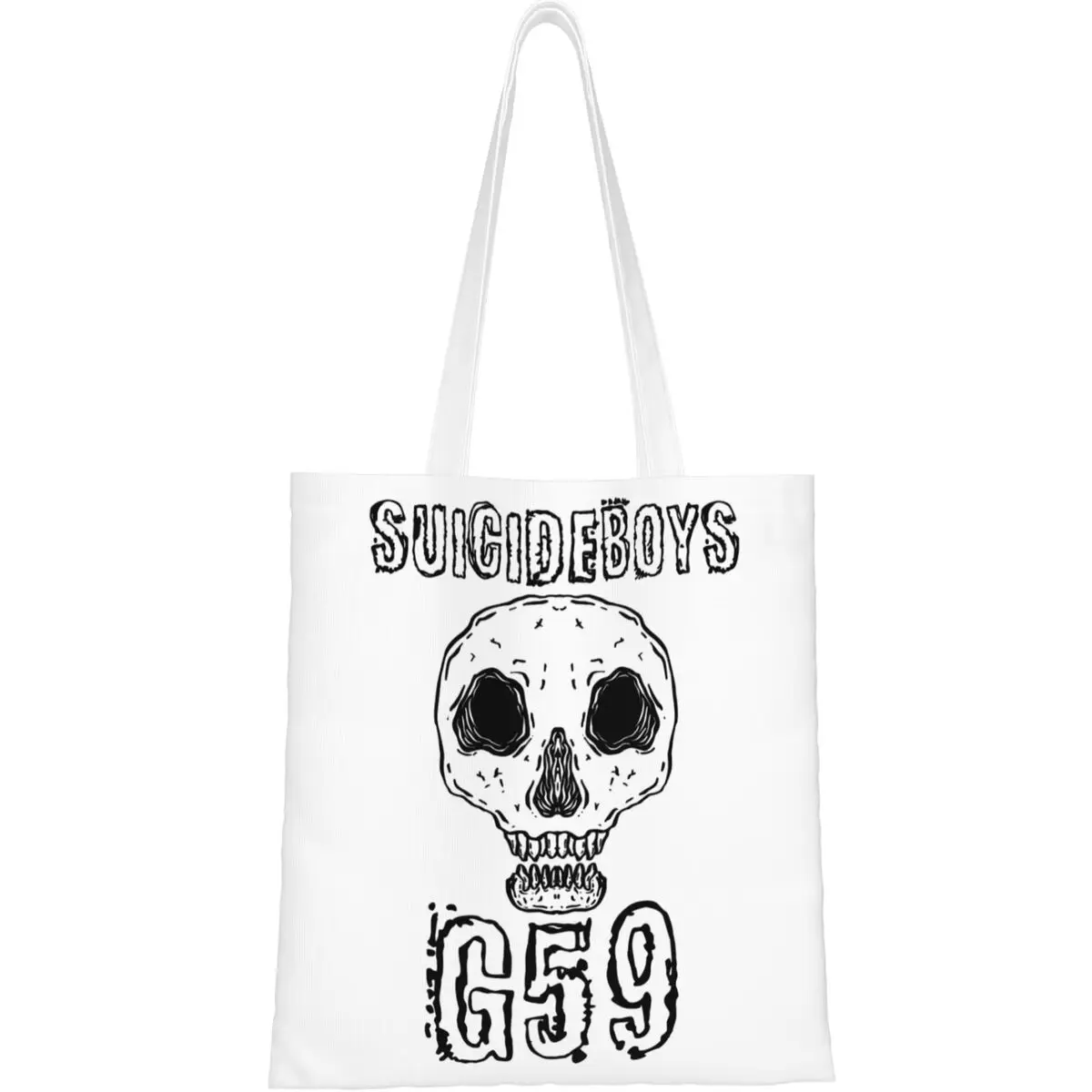 Bolso de mano G59 Suicideboys para mujer, bolso plegable para estudiante, gris, 59 registros, bolso de hombro informal, bolsa de comestibles