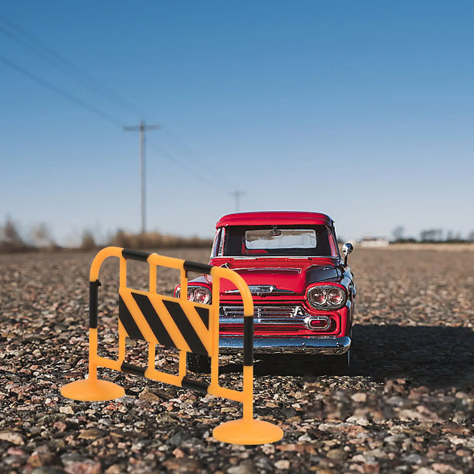 18Pcs Sturdy Plastic Mini Traffic Sign Models Roadblock Barricade Playset for Transportation Theme Parties Learning Road Safety