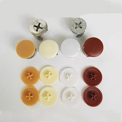 100pcs Screw Hole Protective Plastic Cap Covers 3 In 1 Self-Tapping Flat Head Screws Exterior Decor Dustproof Round Lids Caps
