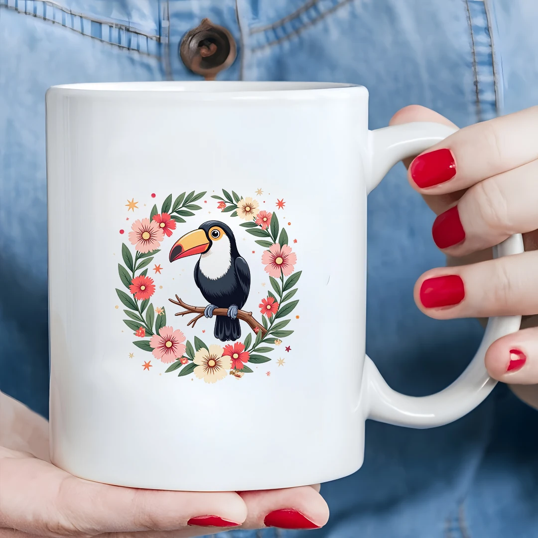 

11oz cartoon parrot mug children's family Christmas gift cup office hot and cold beverage mug