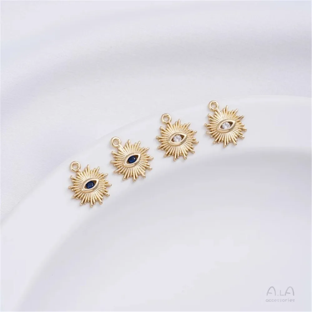 

14K Gold-inlaid Zirconium Pendant Handmade Ear Buckle Bracelet Diy Suneye Jewelry Small Pendant