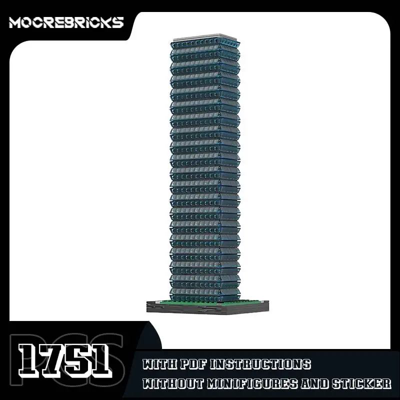 Famous Skyscraper FKI Tower Building Blocks Assembly Architecture Set Street View Model Toy Brick Boy Surprise Birthday Gift