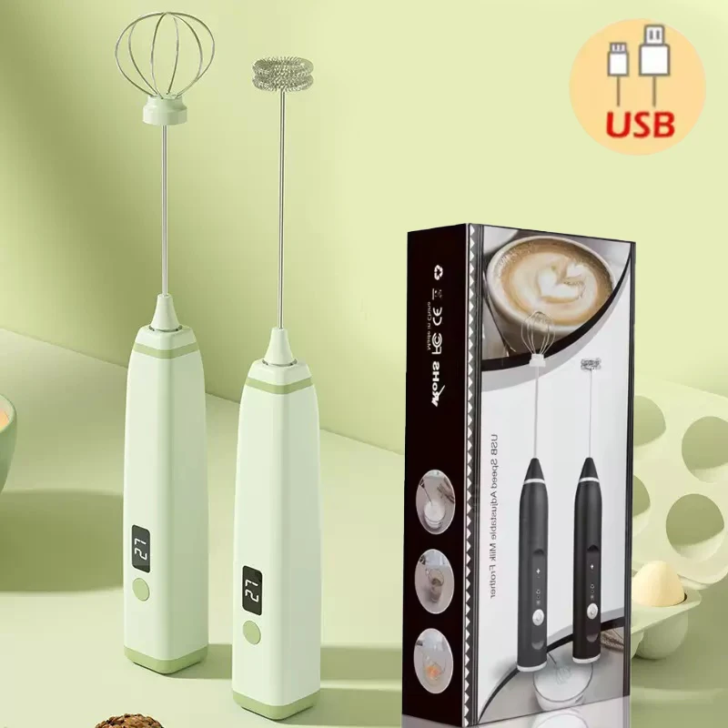 Cordless Handheld Milk Frother for Camping Coffee Frother Rechargeable Electric Egg Whisk Drink Mixer Foam Maker