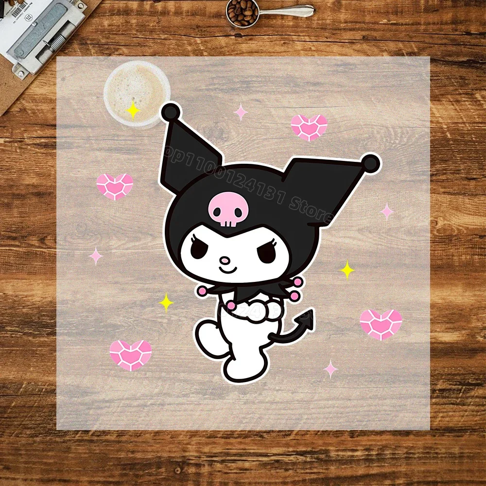 New Kuromi Patches for Clothing Cute Kawaii Anime Figure Heat Transfer Stickers for T-Shirt Trendy Patch Sticker DIY Decorations