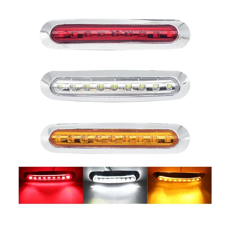 2pcs 12V/24V Light 9LED Waterproof Side Marker Lights Tail Lamp Car Truck Trailer Rear Lights Parking Light Red / White / Amer