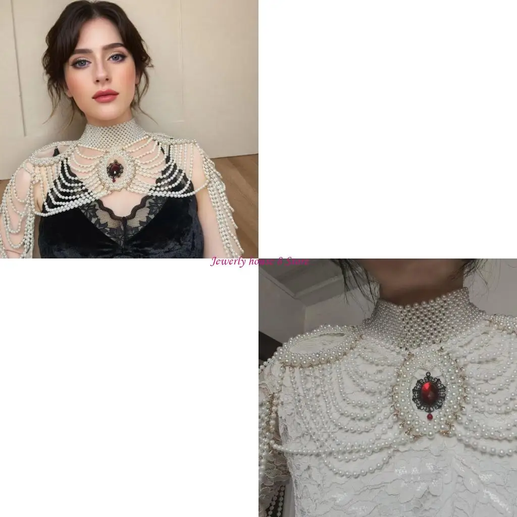 إكسسوار مجوهرات لقلادة من اللؤلؤ والشرابات الحديثة لأنماط فريدة