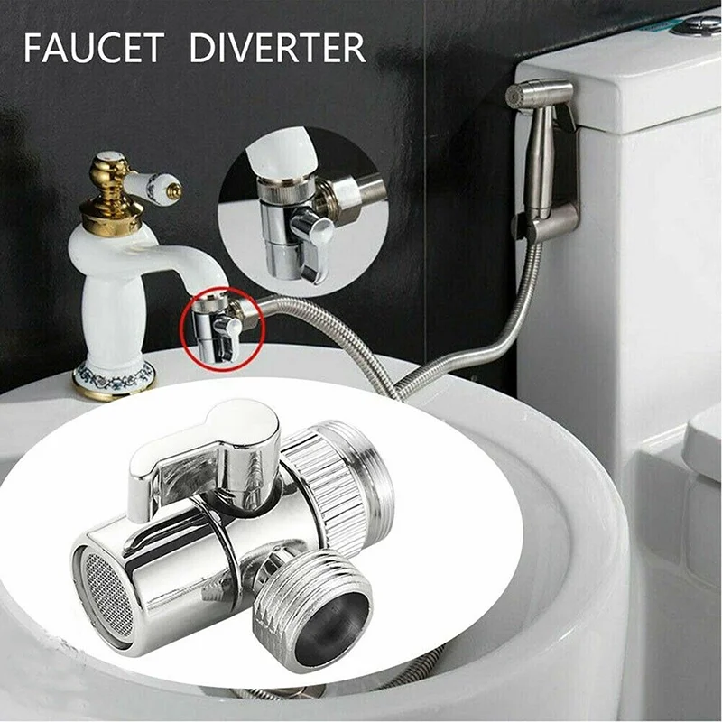 Adaptador de grifo de interruptor, divisor de fregadero de cocina, válvula desviadora, conector de grifo de agua para inodoro, bidé, ducha,